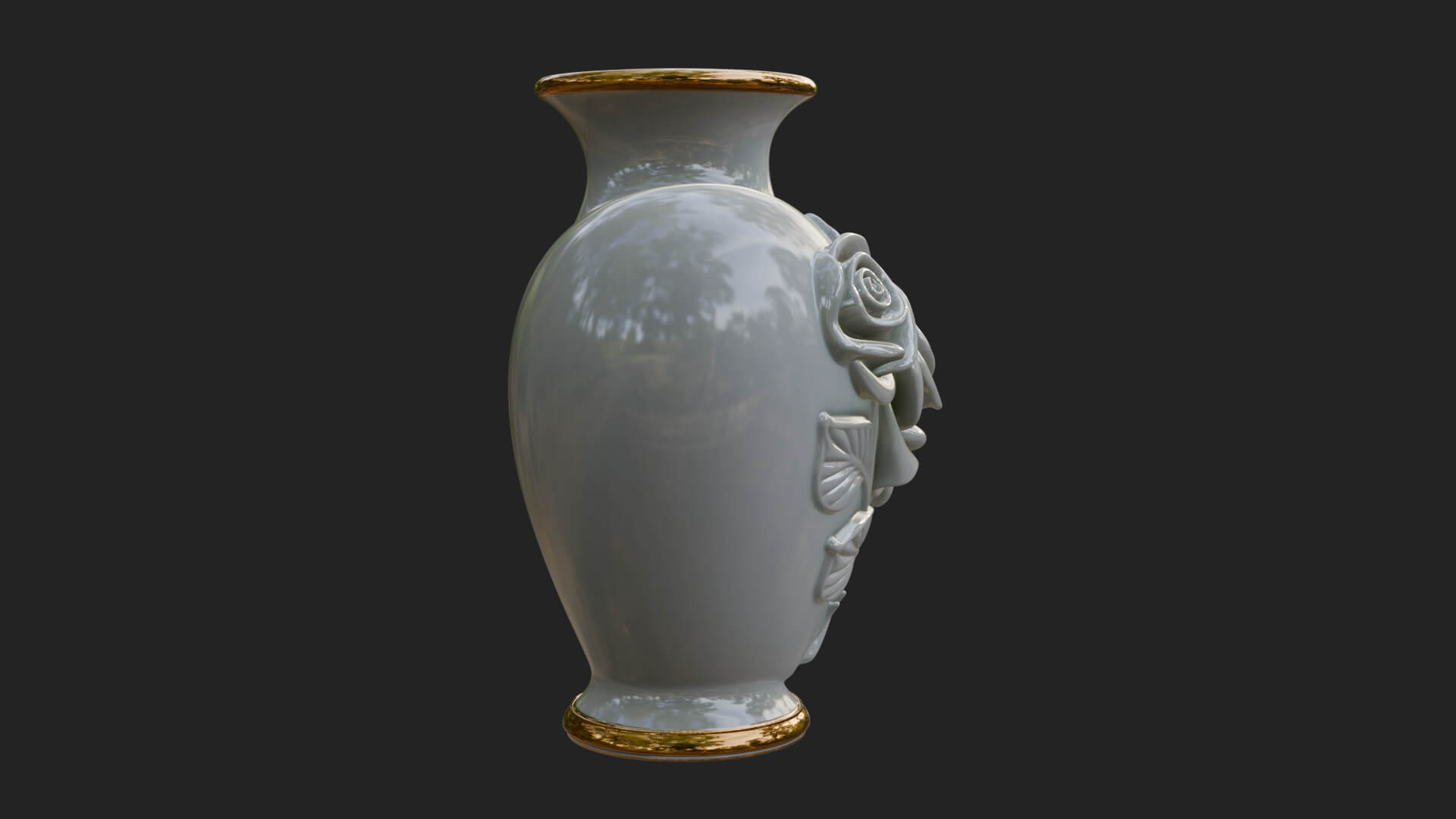 Rose Flower Heart Vase Design 2 3D Print Model 3D Model