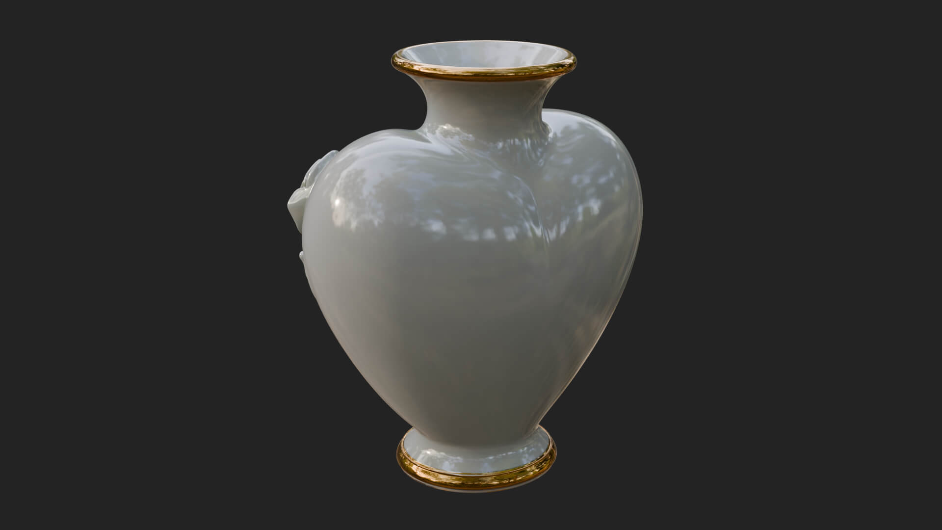 Rose Flower Heart Vase Design 2 3D Print Model 3D Model