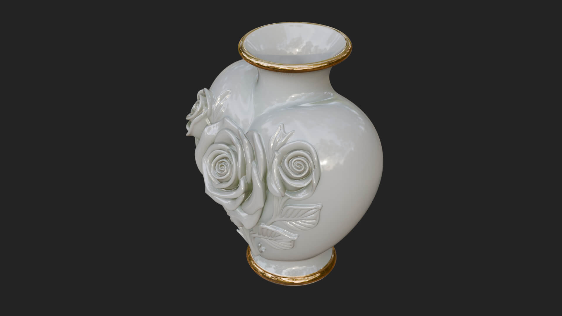 Rose Flower Heart Vase Design 2 3D Print Model 3D Model