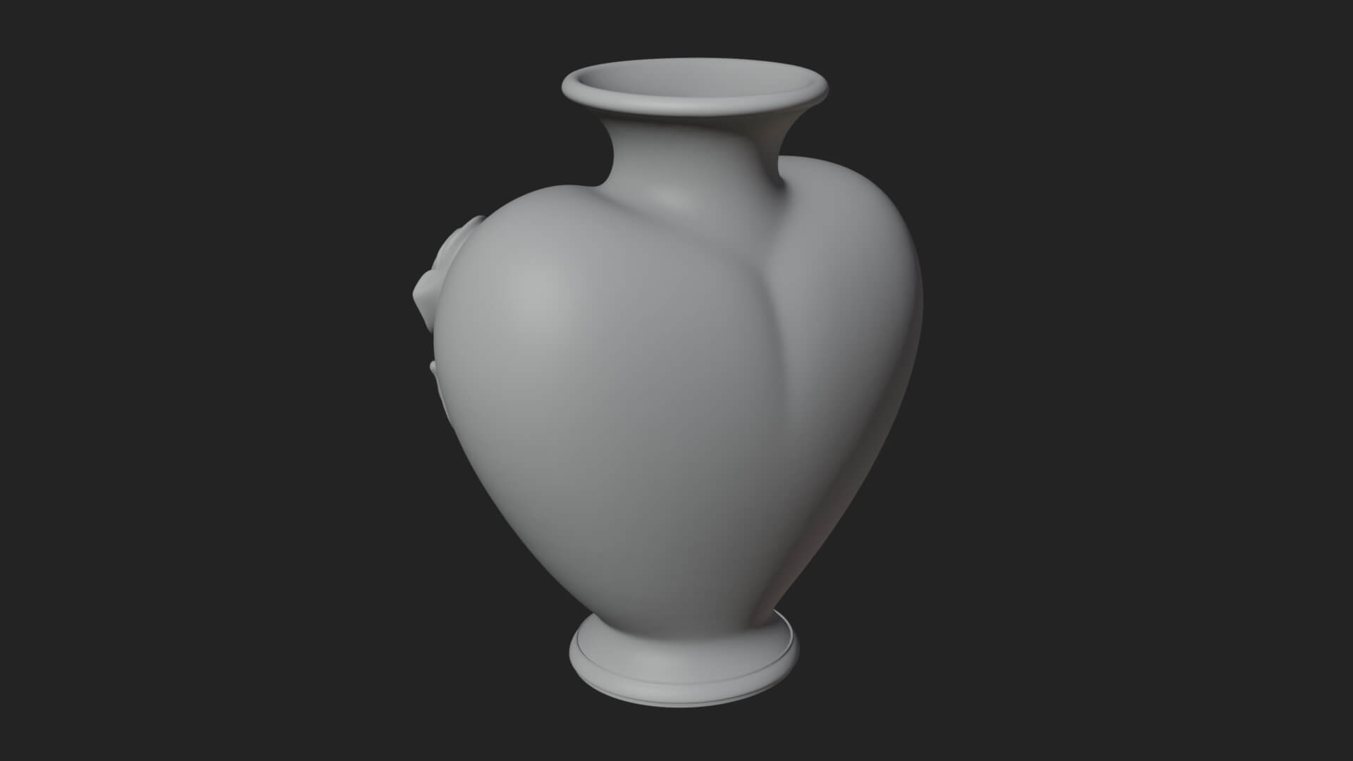 Rose Flower Heart Vase Design 2 3D Print Model 3D Model