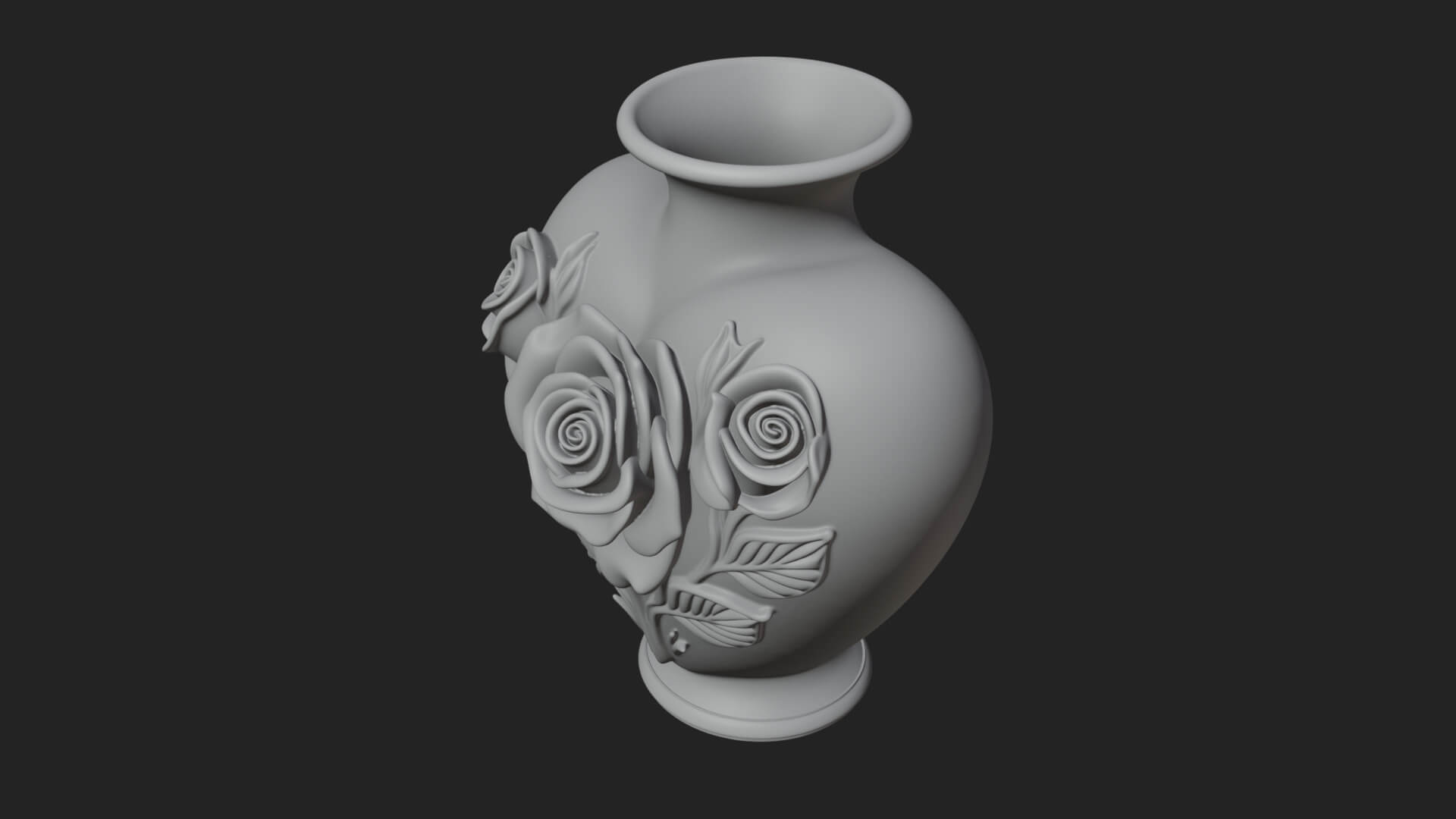 Rose Flower Heart Vase Design 2 3D Print Model 3D Model