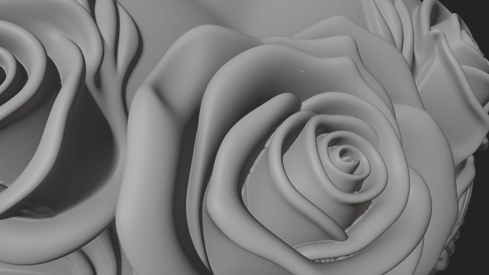 Rose Flower Heart Vase Design 2 3D Print Model 3D Model