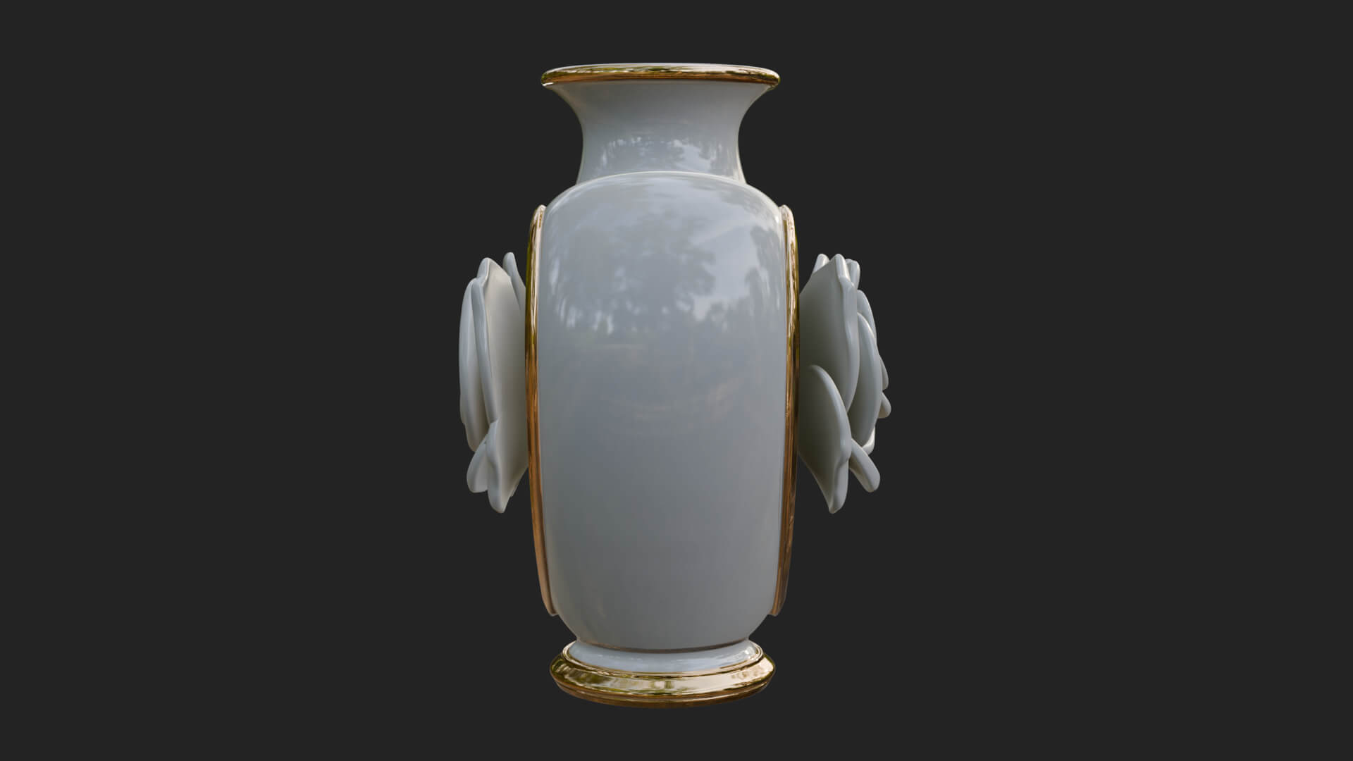 Rose Flower Heart Vase Design 3 3D Print Model 3D Model