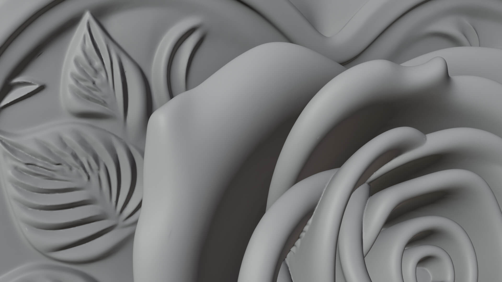 Rose Flower Heart Vase Design 3 3D Print Model 3D Model