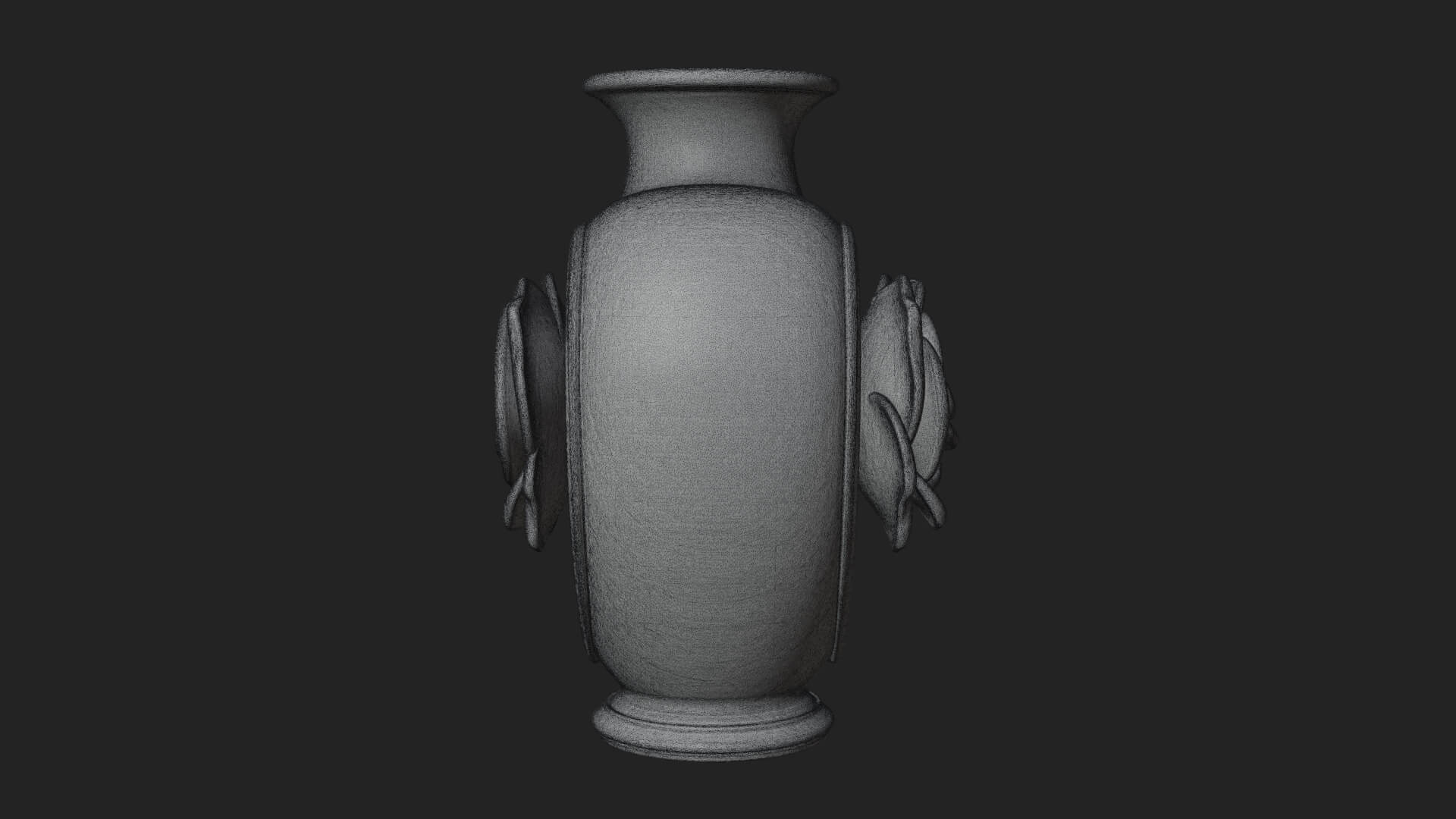 Rose Flower Heart Vase Design 3 3D Print Model 3D Model