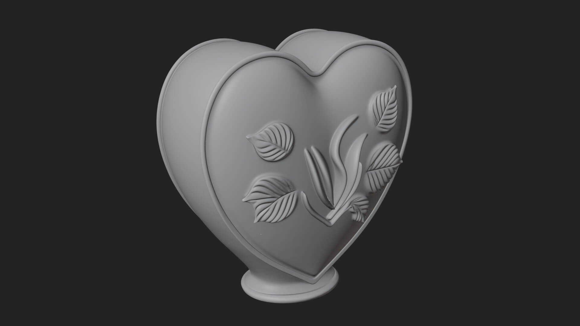 Rose Flower Heart Vase Design 4 3D Print Model 3D Model
