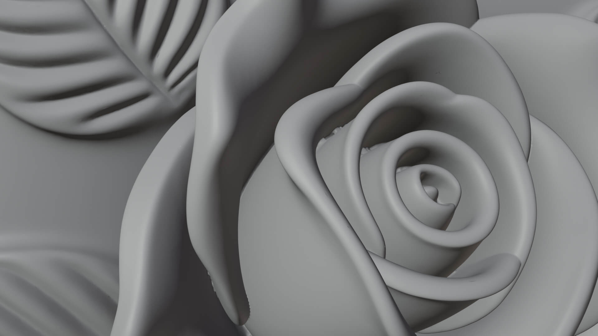 Rose Flower Heart Vase Design 4 3D Print Model 3D Model