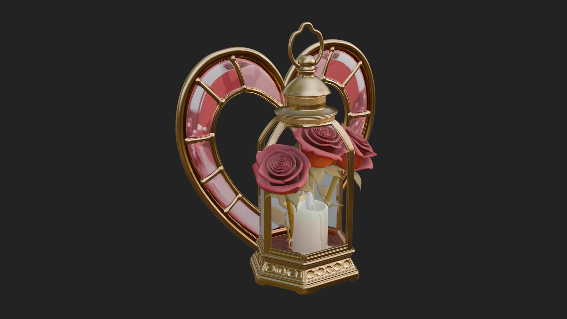 Rose Flower Lantern Model Design 1 3D Print Model 3D Model