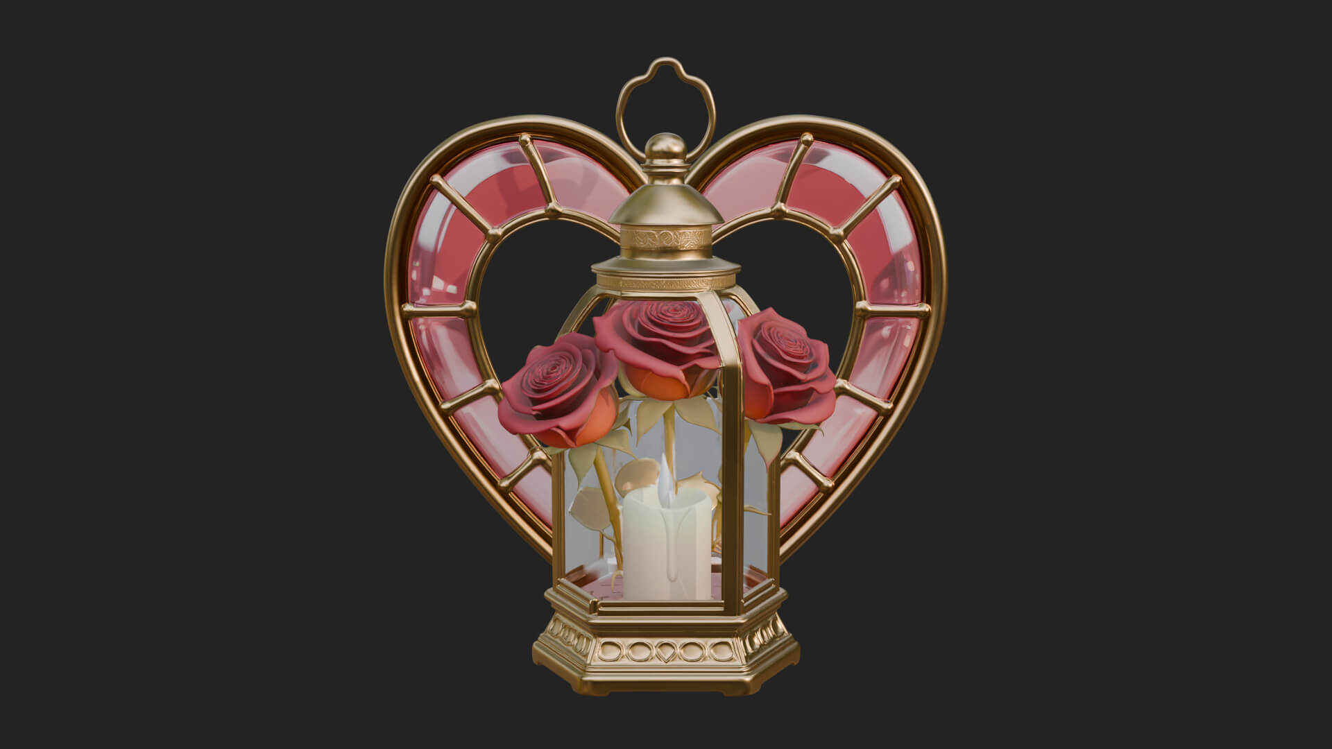 Rose Flower Lantern Model Design 1 3D Print Model 3D Model