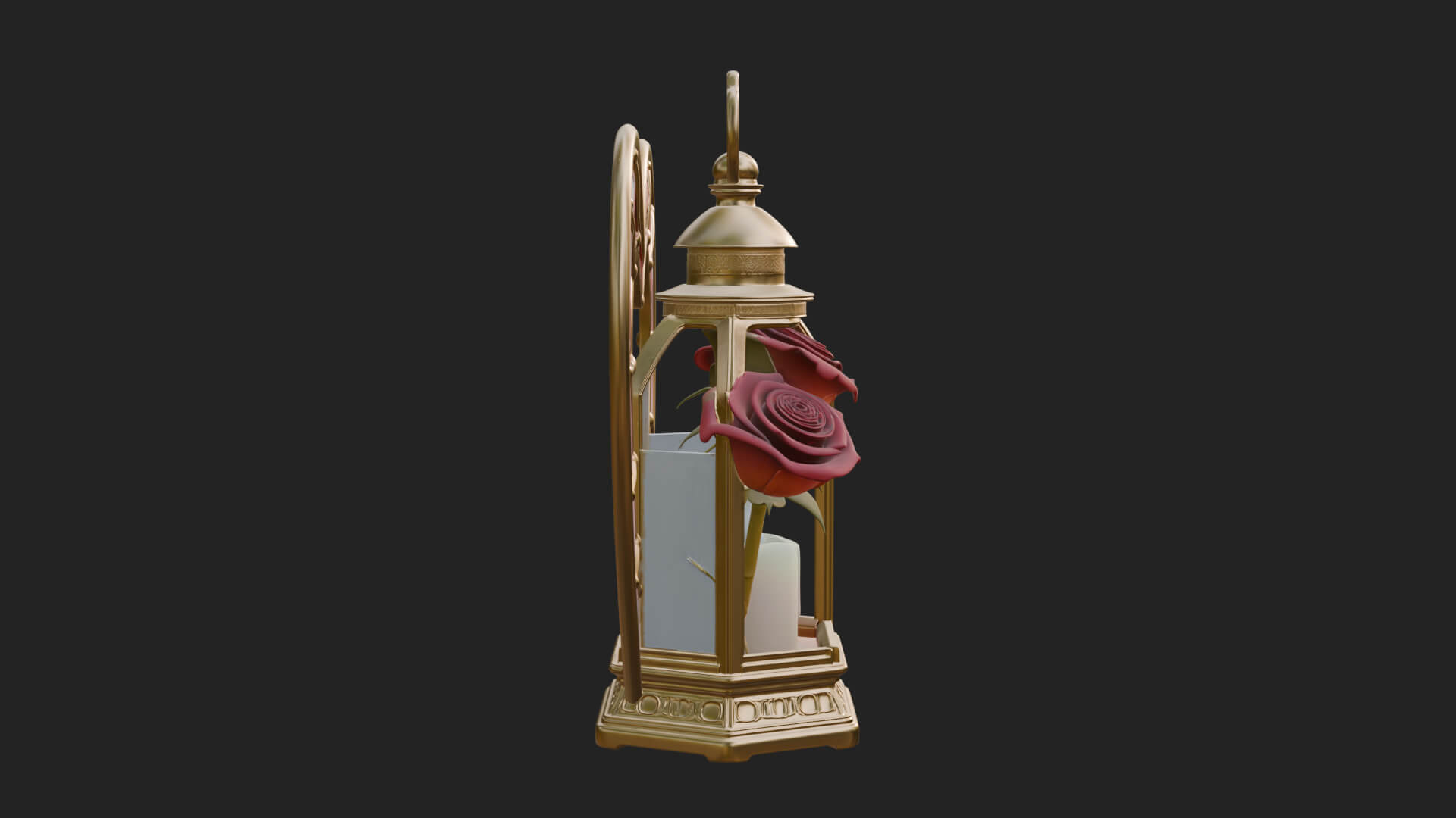 Rose Flower Lantern Model Design 1 3D Print Model 3D Model