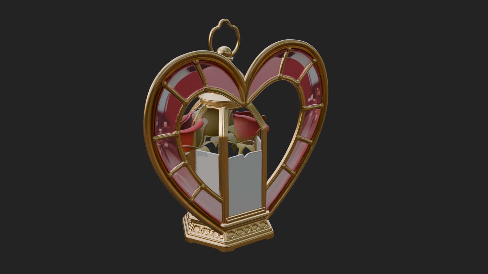 Rose Flower Lantern Model Design 1 3D Print Model 3D Model