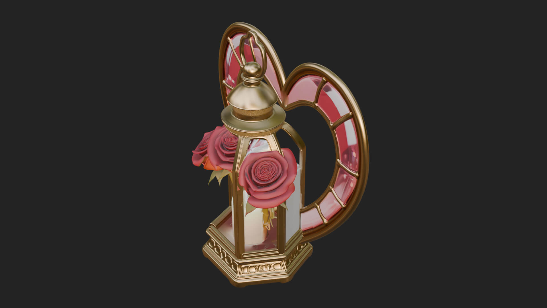 Rose Flower Lantern Model Design 1 3D Print Model 3D Model