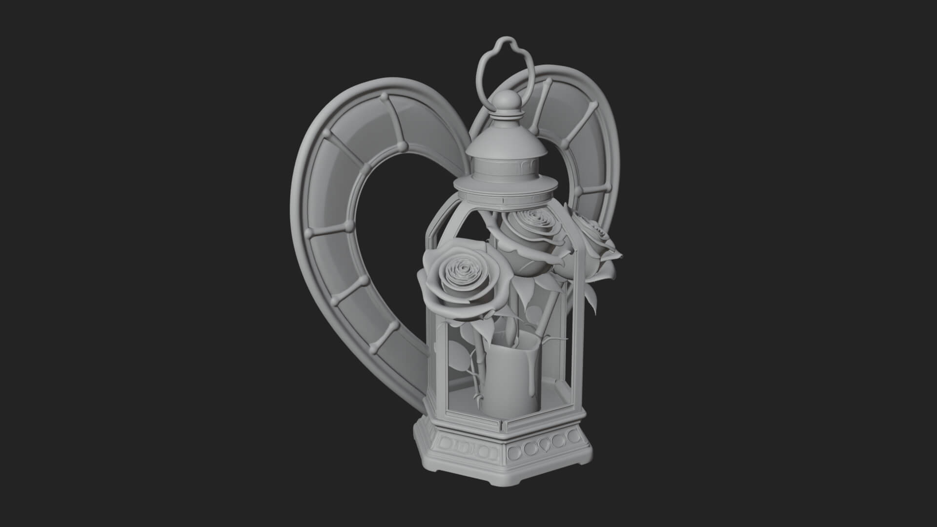Rose Flower Lantern Model Design 1 3D Print Model 3D Model