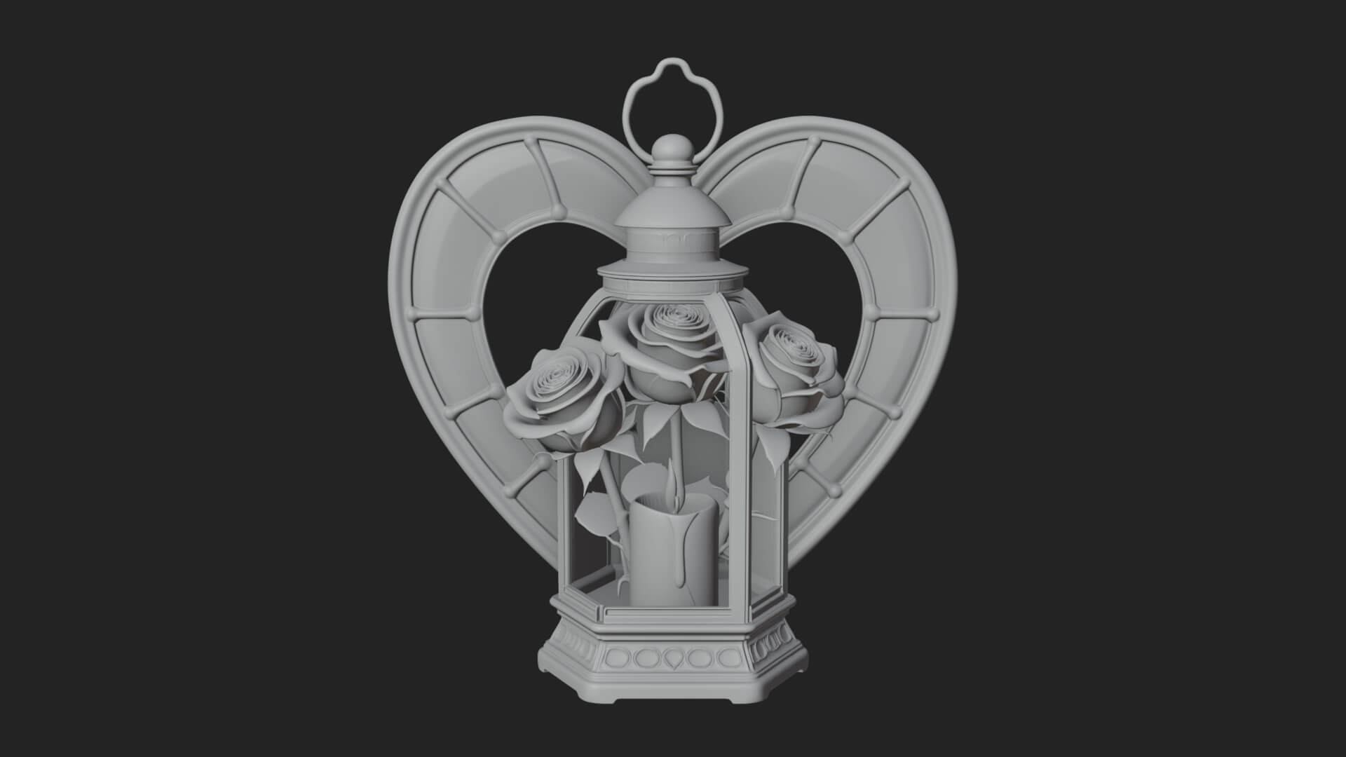 Rose Flower Lantern Model Design 1 3D Print Model 3D Model