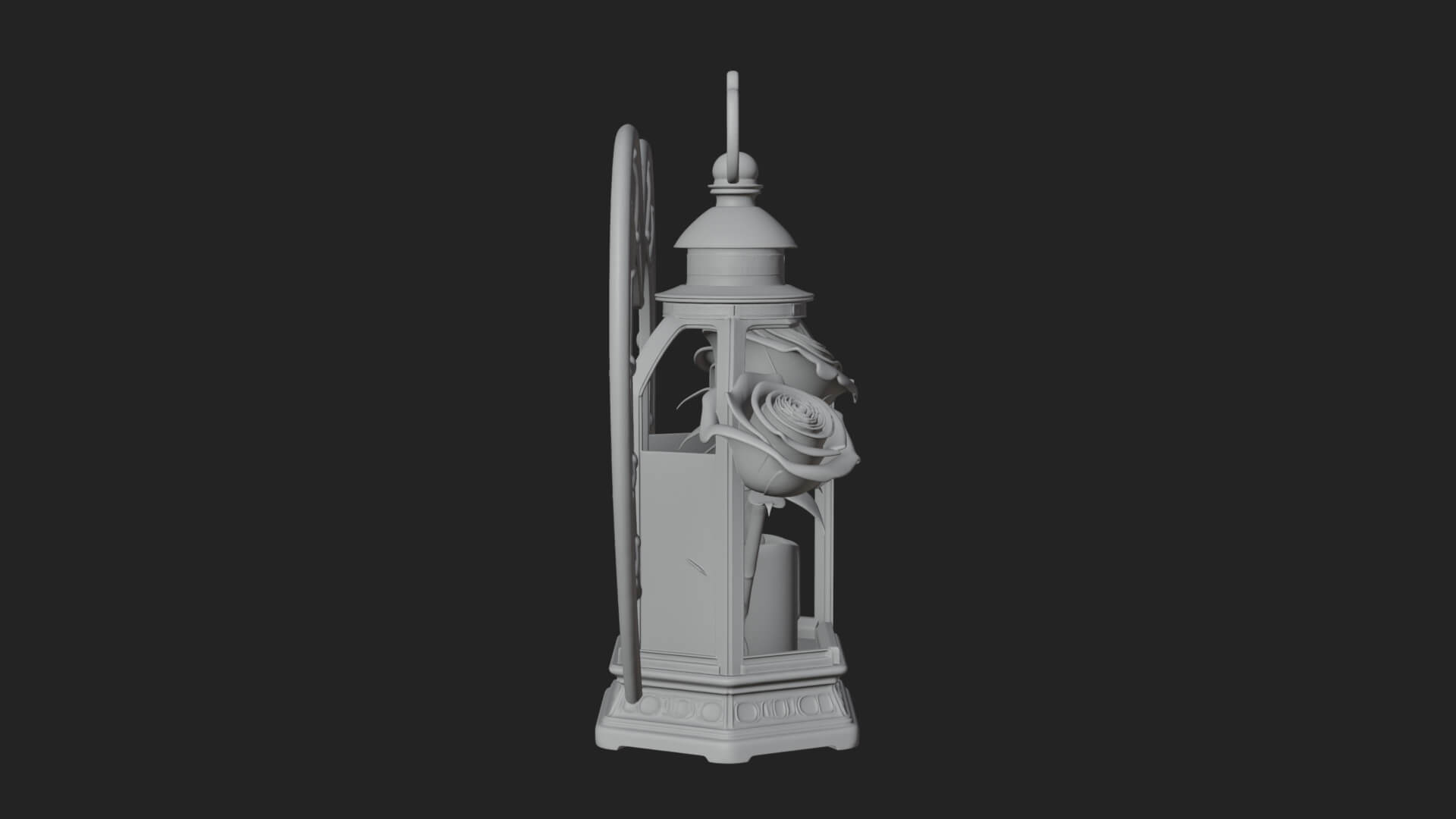 Rose Flower Lantern Model Design 1 3D Print Model 3D Model
