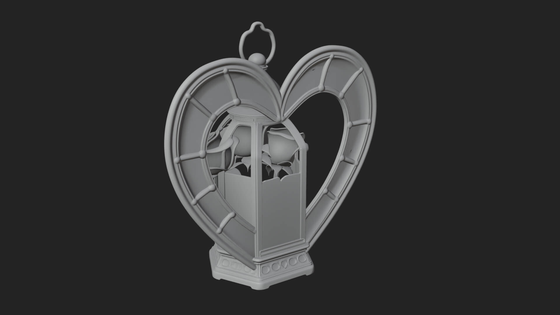 Rose Flower Lantern Model Design 1 3D Print Model 3D Model