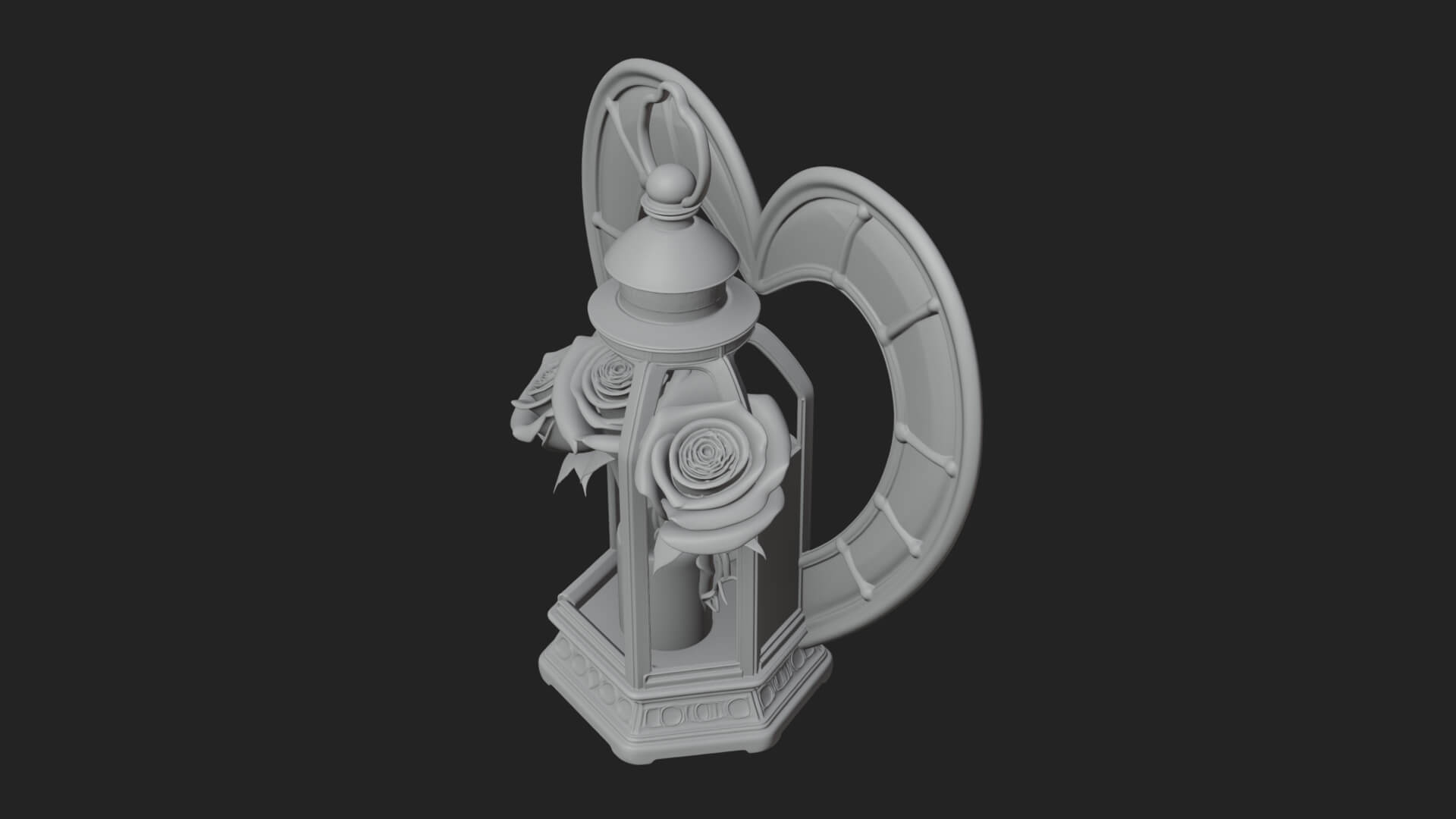 Rose Flower Lantern Model Design 1 3D Print Model 3D Model