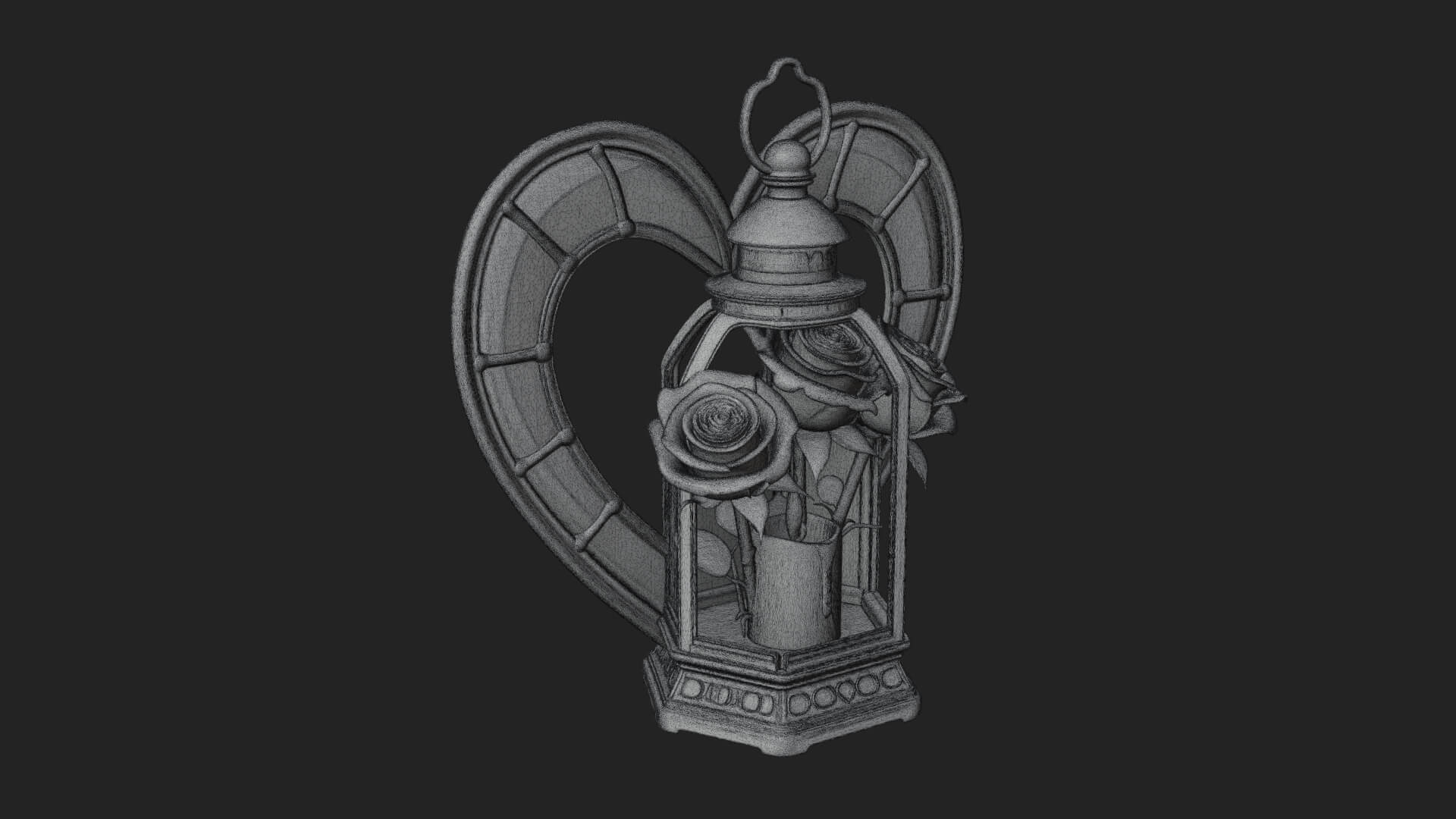 Rose Flower Lantern Model Design 1 3D Print Model 3D Model