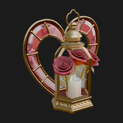Rose Flower Lantern Model Design 1 3D Print Model