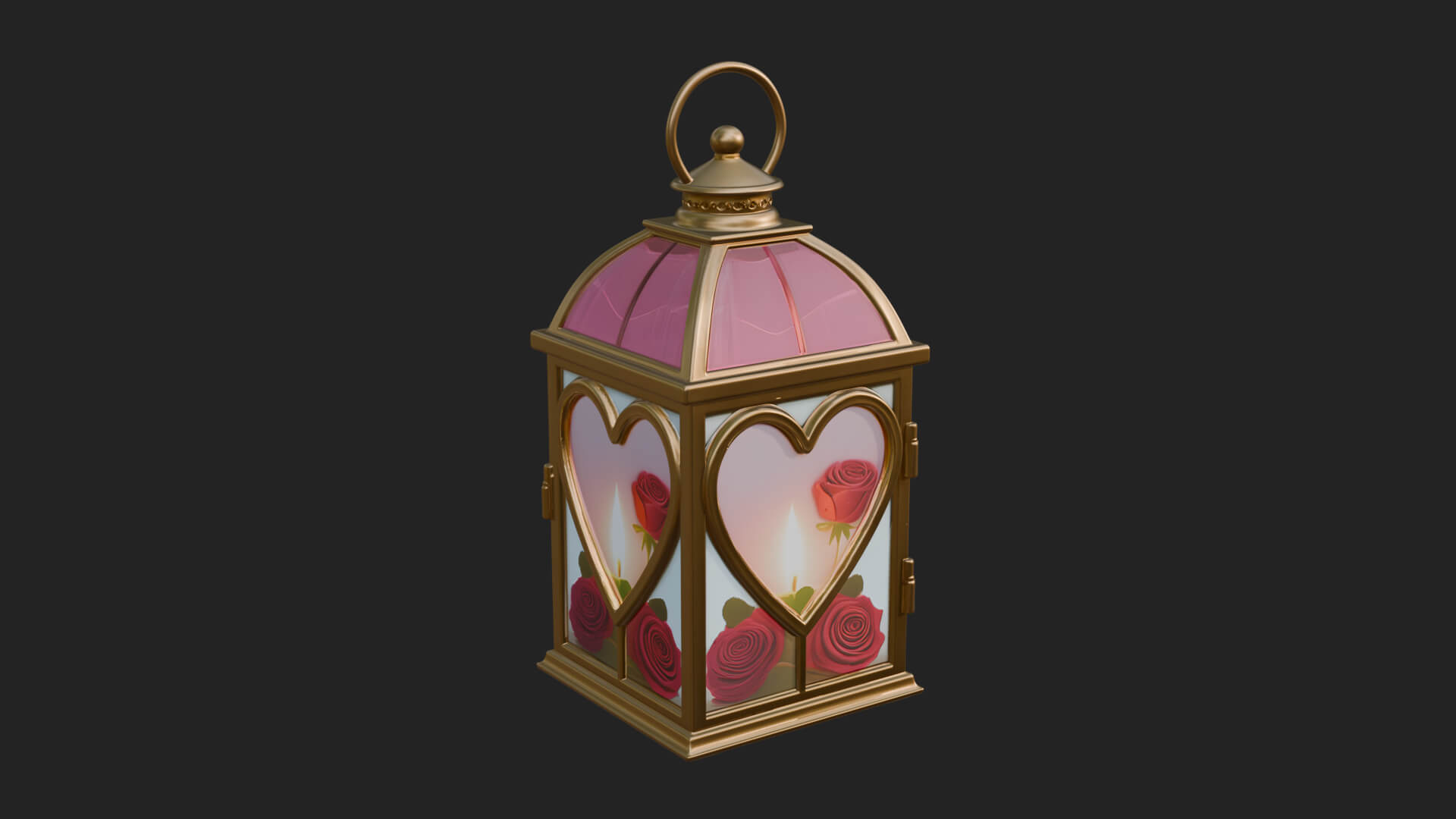 Rose Flower Lantern Model Design 2 3D Print Model 3D Model