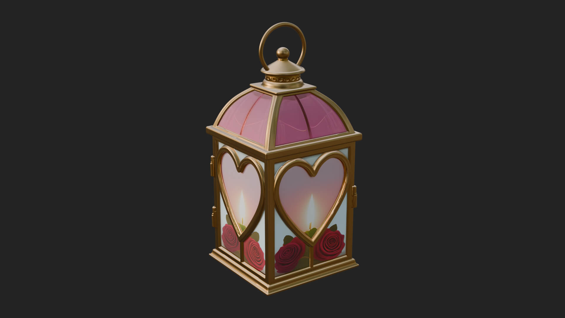 Rose Flower Lantern Model Design 2 3D Print Model 3D Model