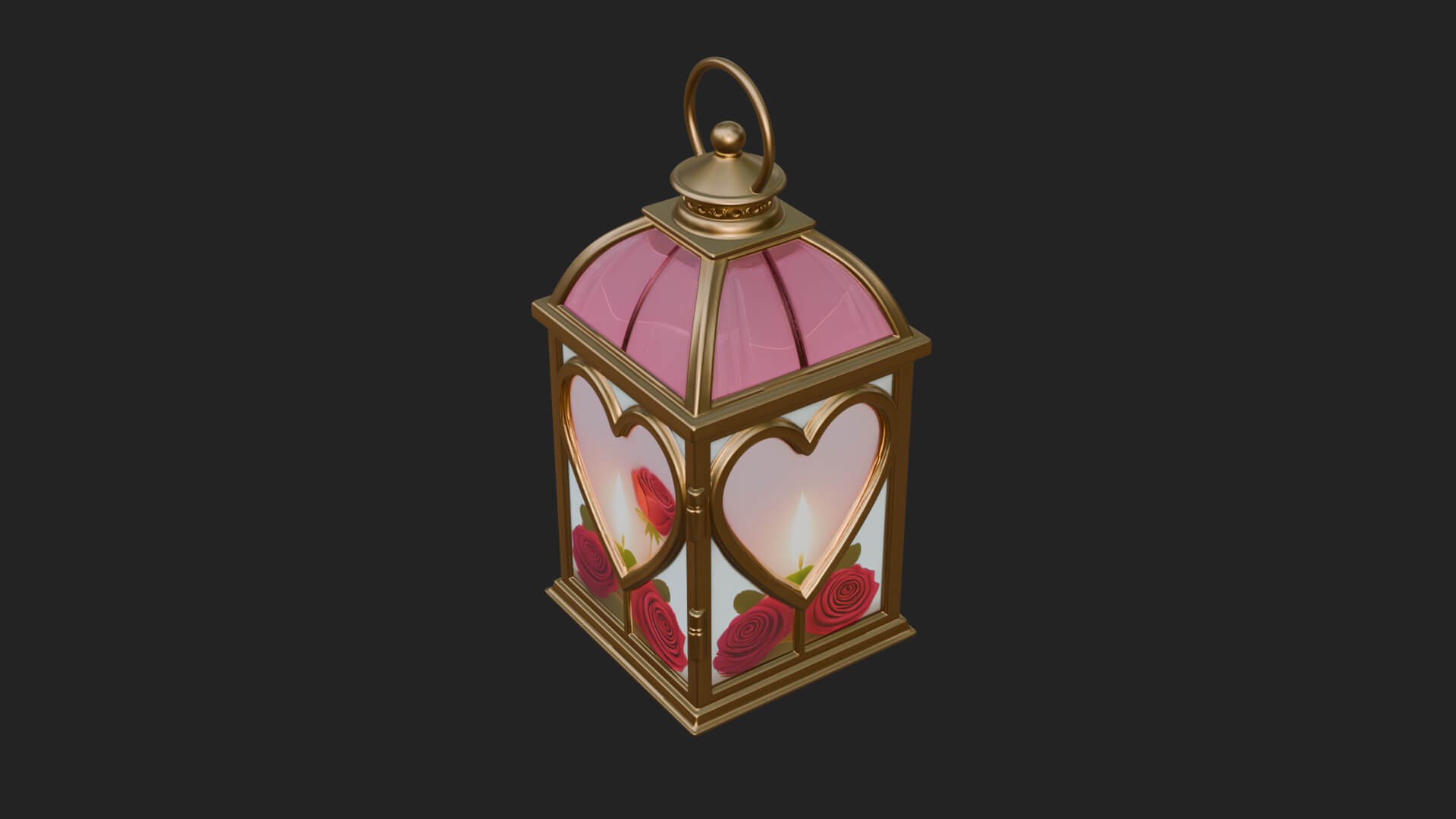 Rose Flower Lantern Model Design 2 3D Print Model 3D Model