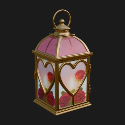 Rose Flower Lantern Model Design 2 3D Print Model