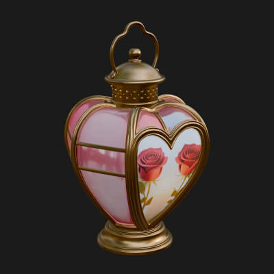 Rose Flower Lantern Model Design 3 3D Print Model
