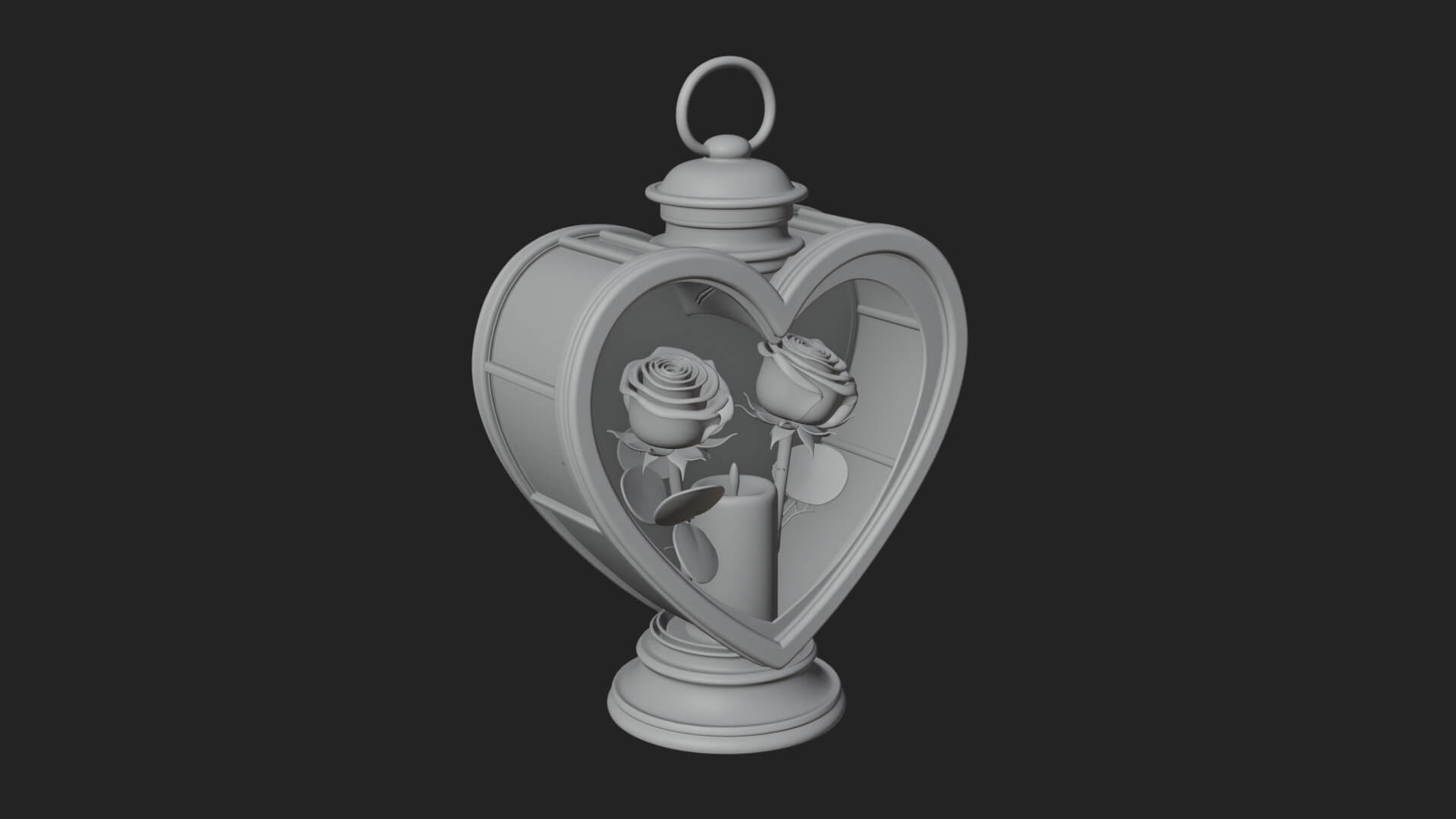 Rose Flower Lantern Model Design 4 3D Print Model 3D Model