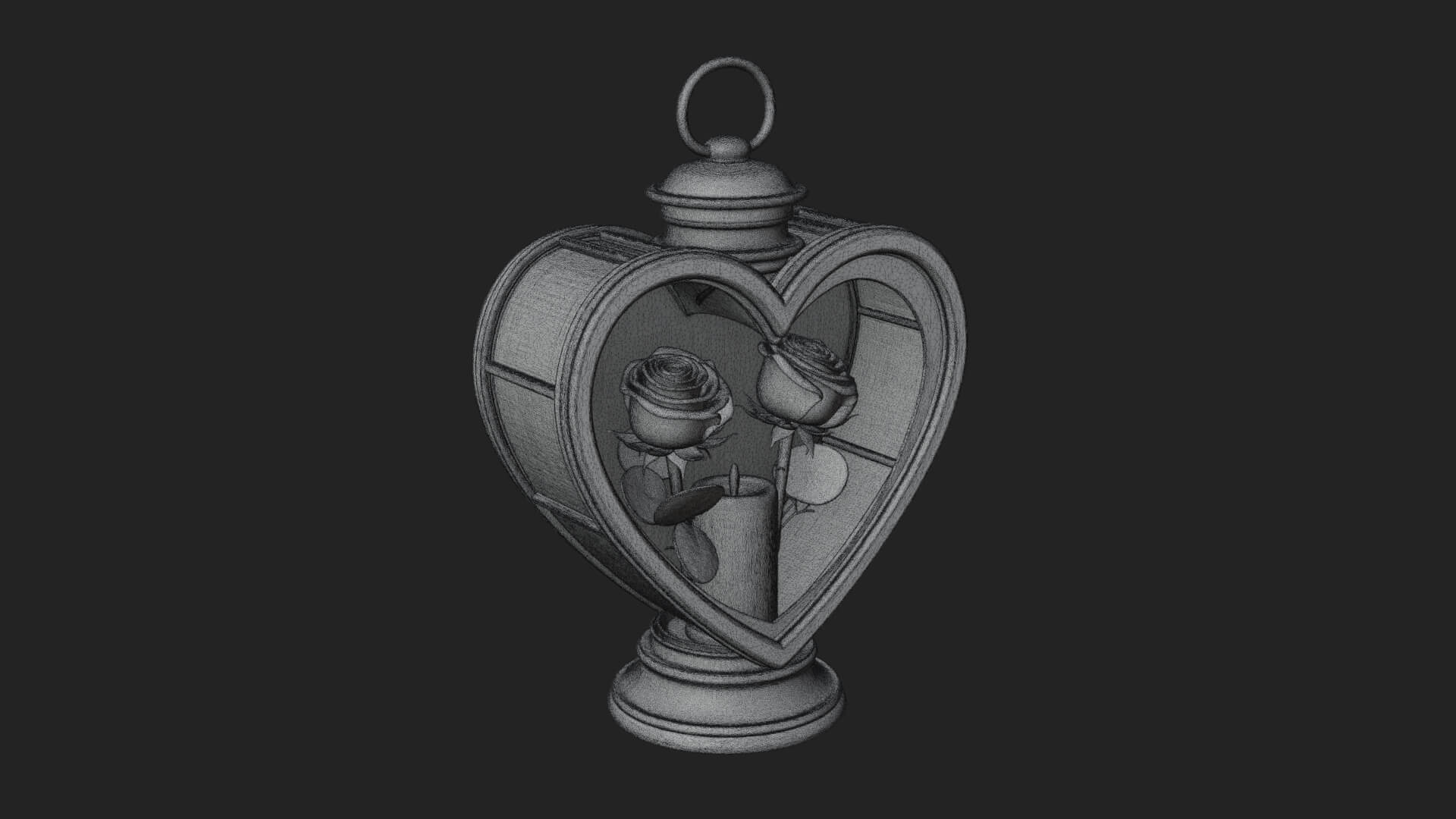 Rose Flower Lantern Model Design 4 3D Print Model 3D Model
