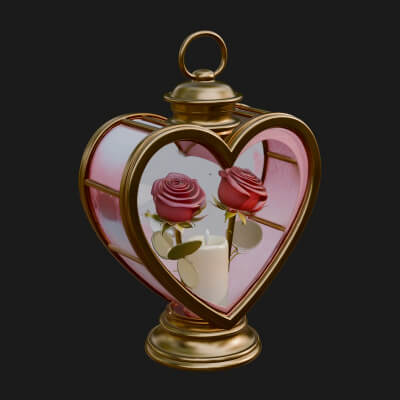 Rose Flower Lantern Model Design 4 3D Print Model