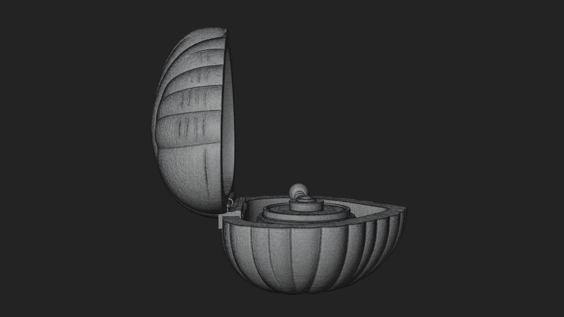 Rose Flower Music Box Ornament Design 1 3D Print Model 3D Model
