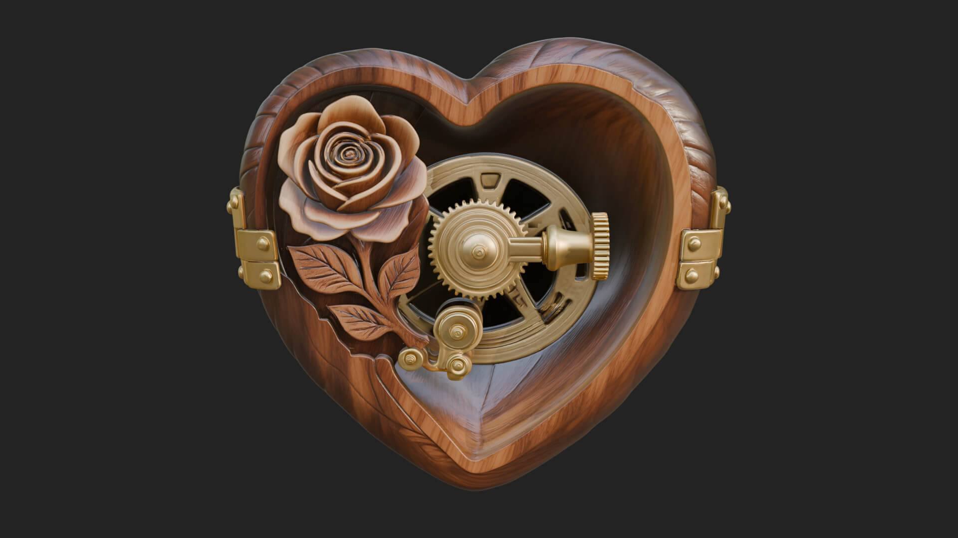 Rose Flower Music Box Ornament Design 2 3D Print Model 3D Model