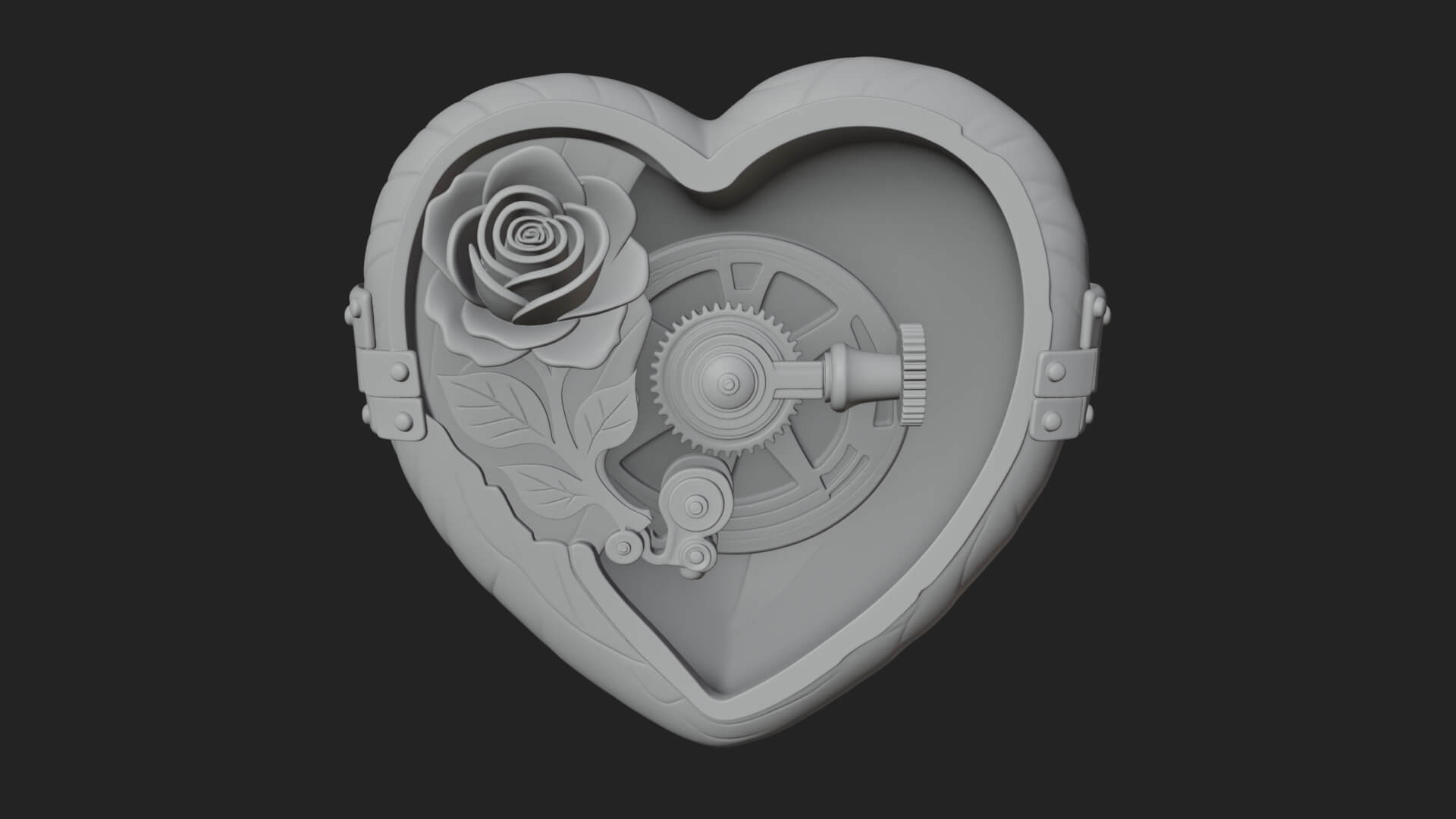 Rose Flower Music Box Ornament Design 2 3D Print Model 3D Model