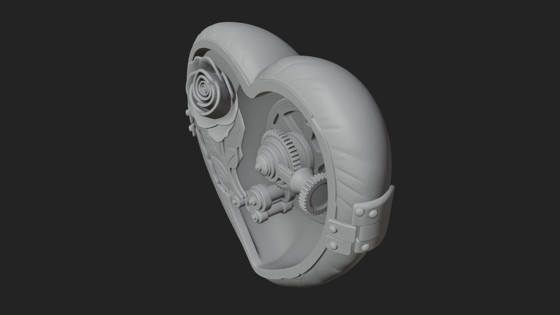 Rose Flower Music Box Ornament Design 2 3D Print Model 3D Model
