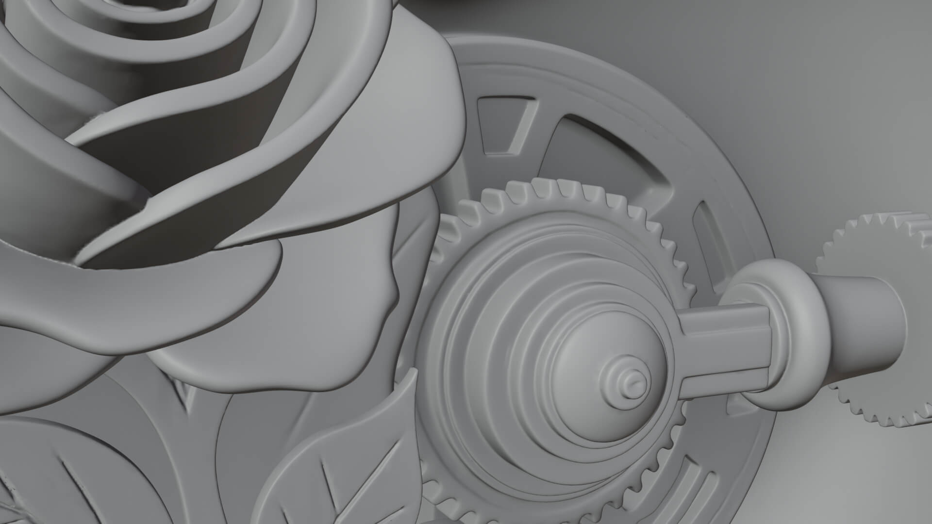 Rose Flower Music Box Ornament Design 2 3D Print Model 3D Model