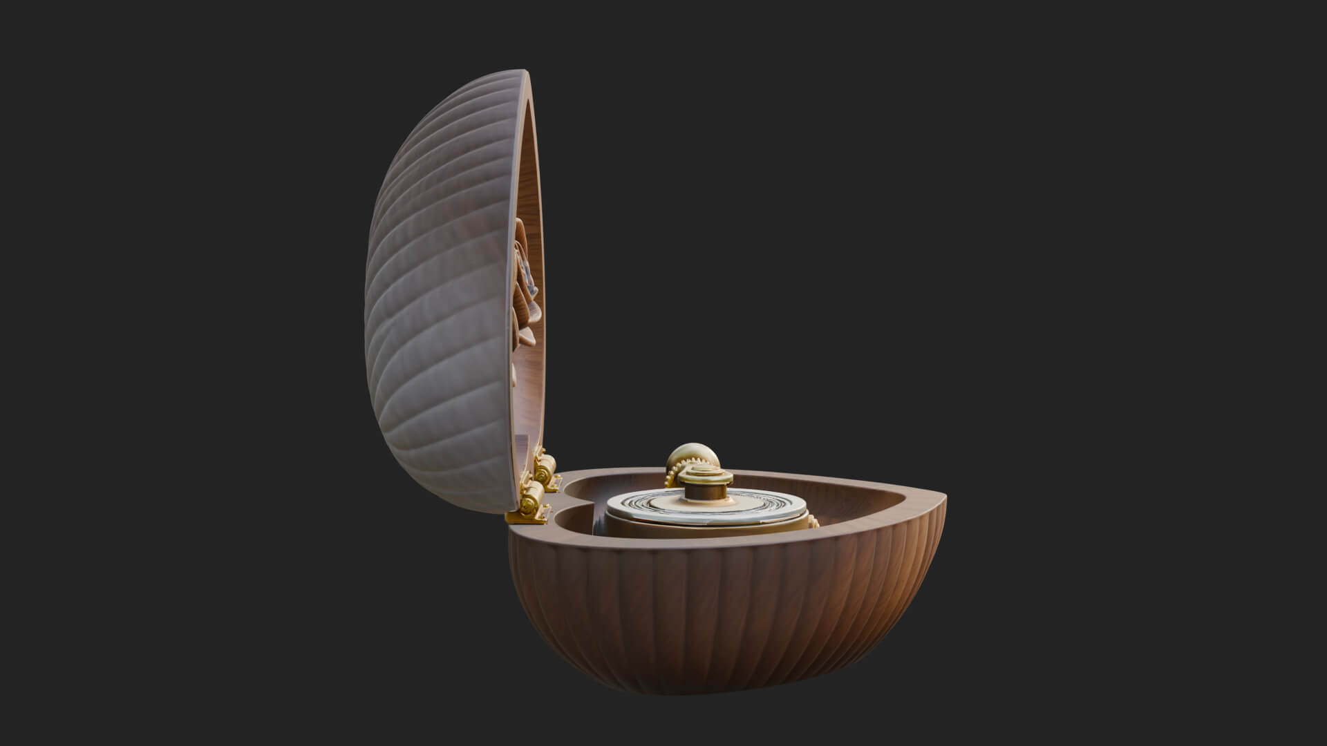 Rose Flower Music Box Ornament Design 3 3D Print Model 3D Model