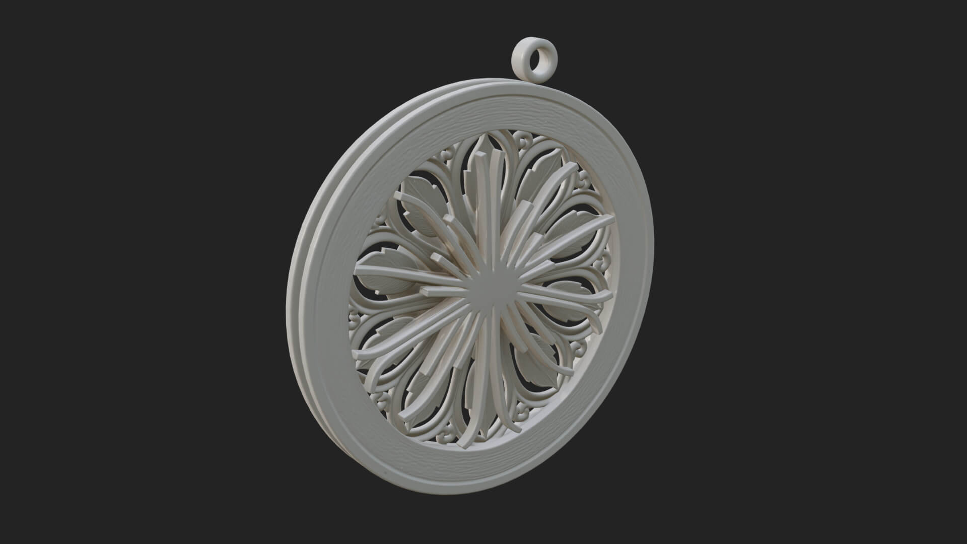 Rose Flower Oval Relief Plaque Design 1 3D Print Model 3D Model