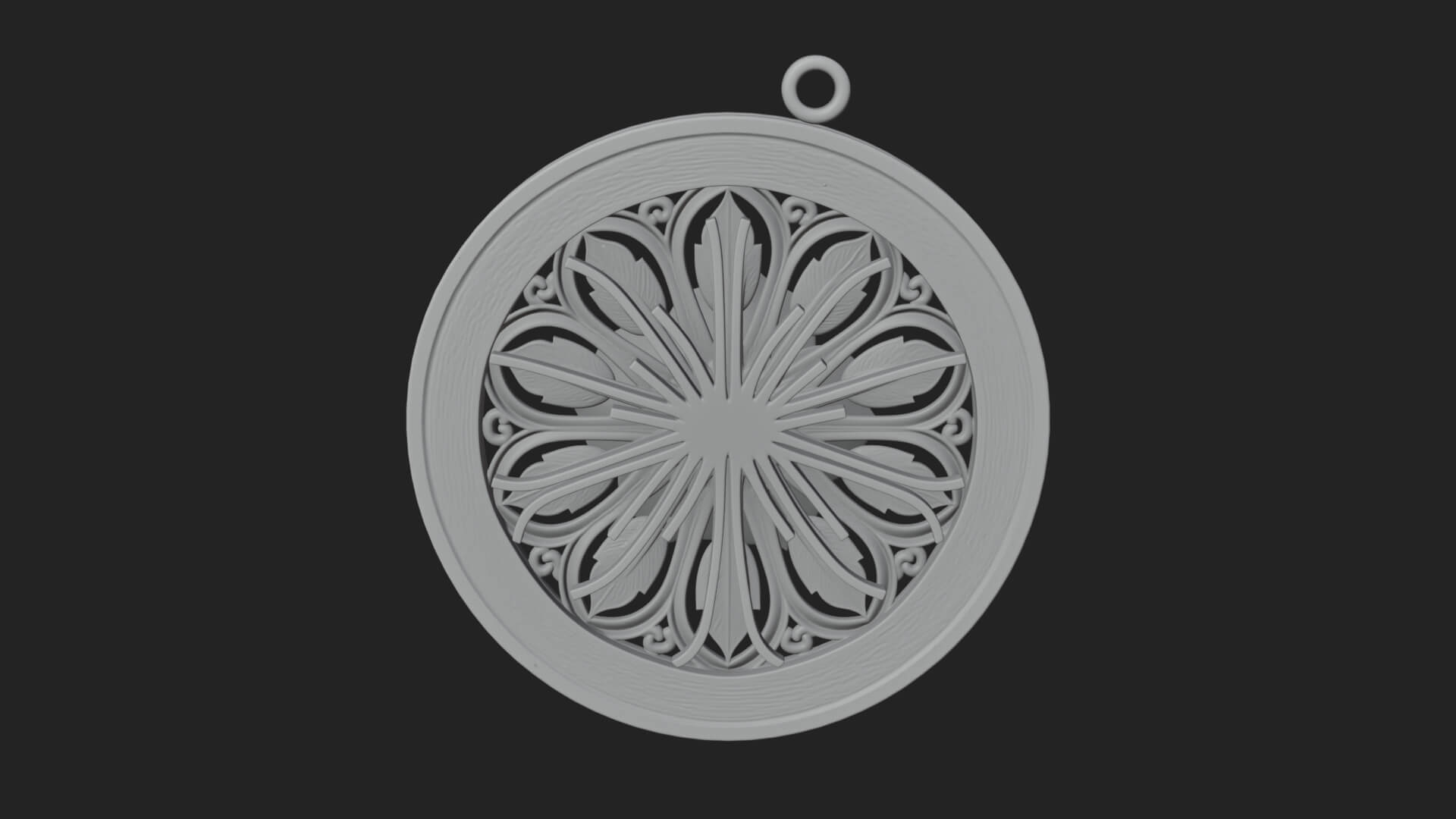 Rose Flower Oval Relief Plaque Design 1 3D Print Model 3D Model