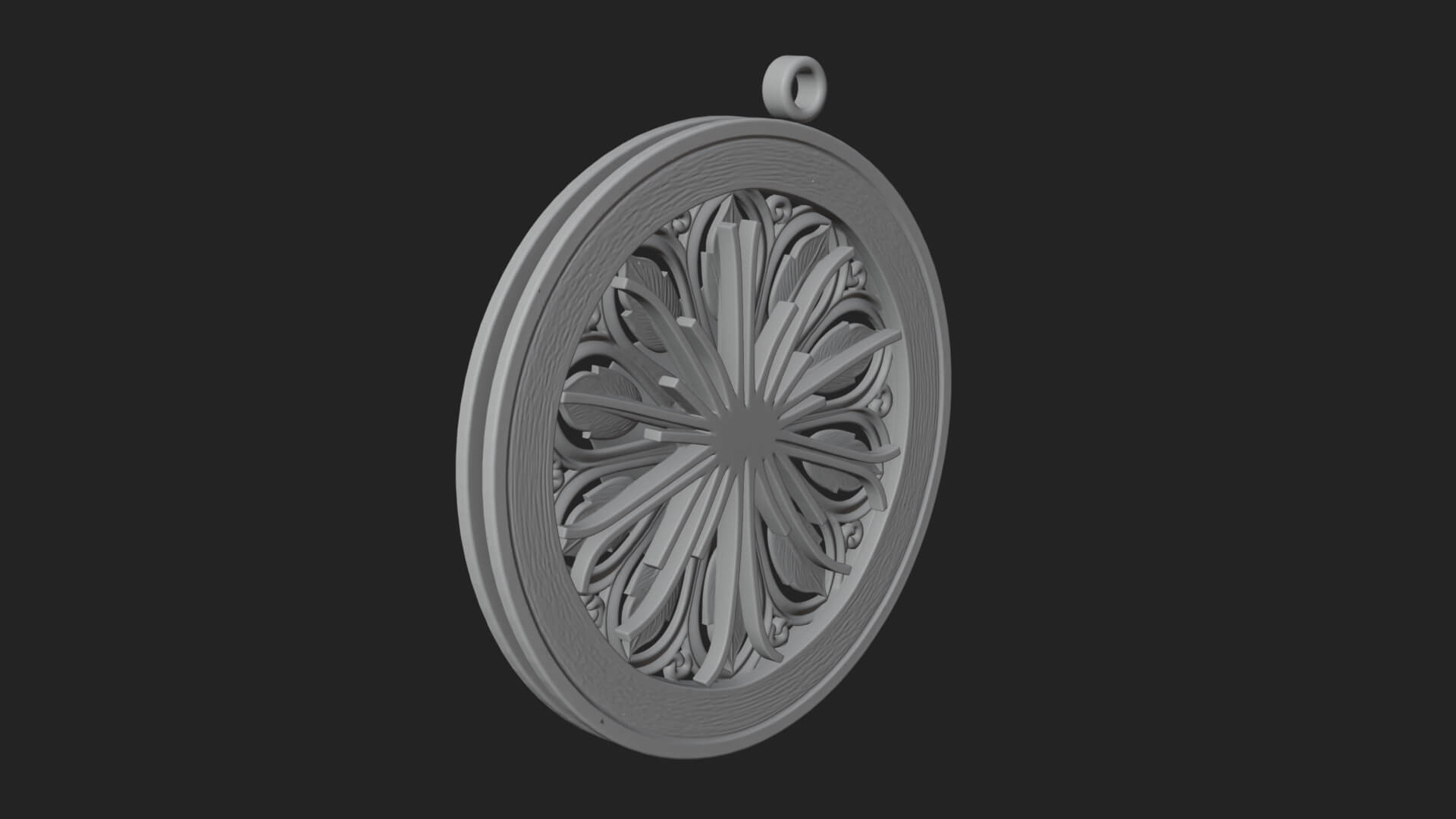 Rose Flower Oval Relief Plaque Design 1 3D Print Model 3D Model