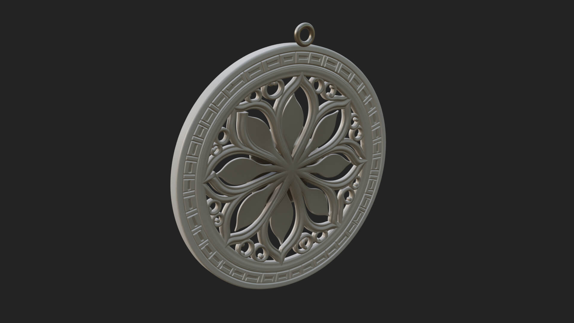 Rose Flower Oval Relief Plaque Design 4 3D Print Model 3D Model
