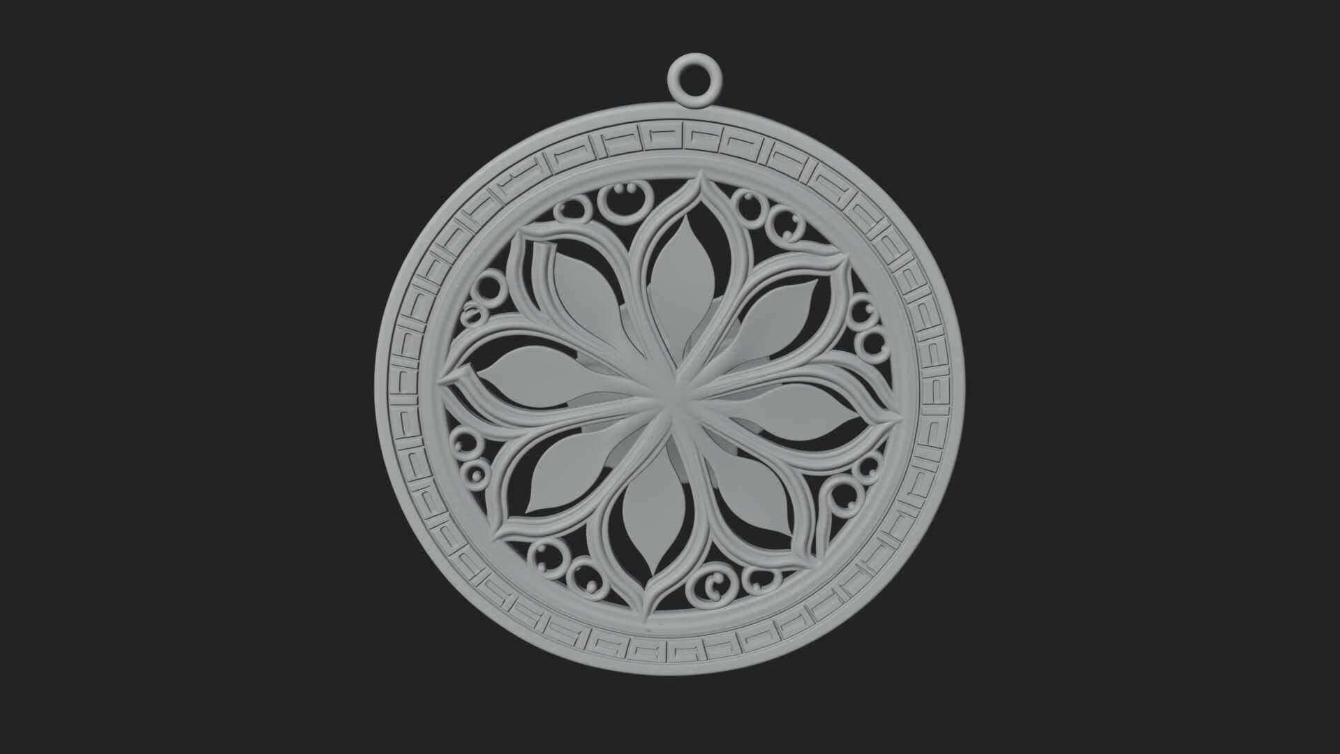 Rose Flower Oval Relief Plaque Design 4 3D Print Model 3D Model