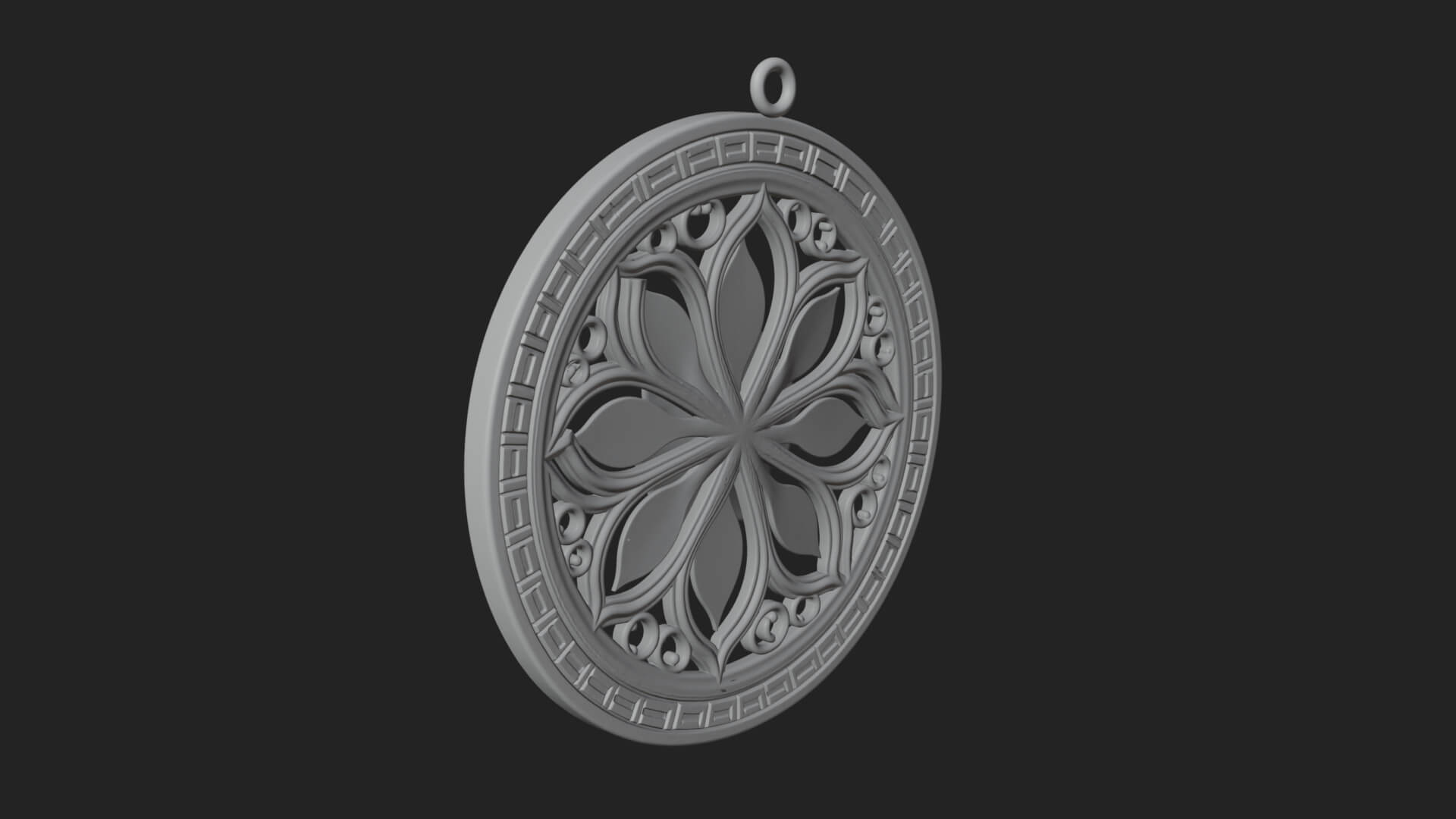 Rose Flower Oval Relief Plaque Design 4 3D Print Model 3D Model