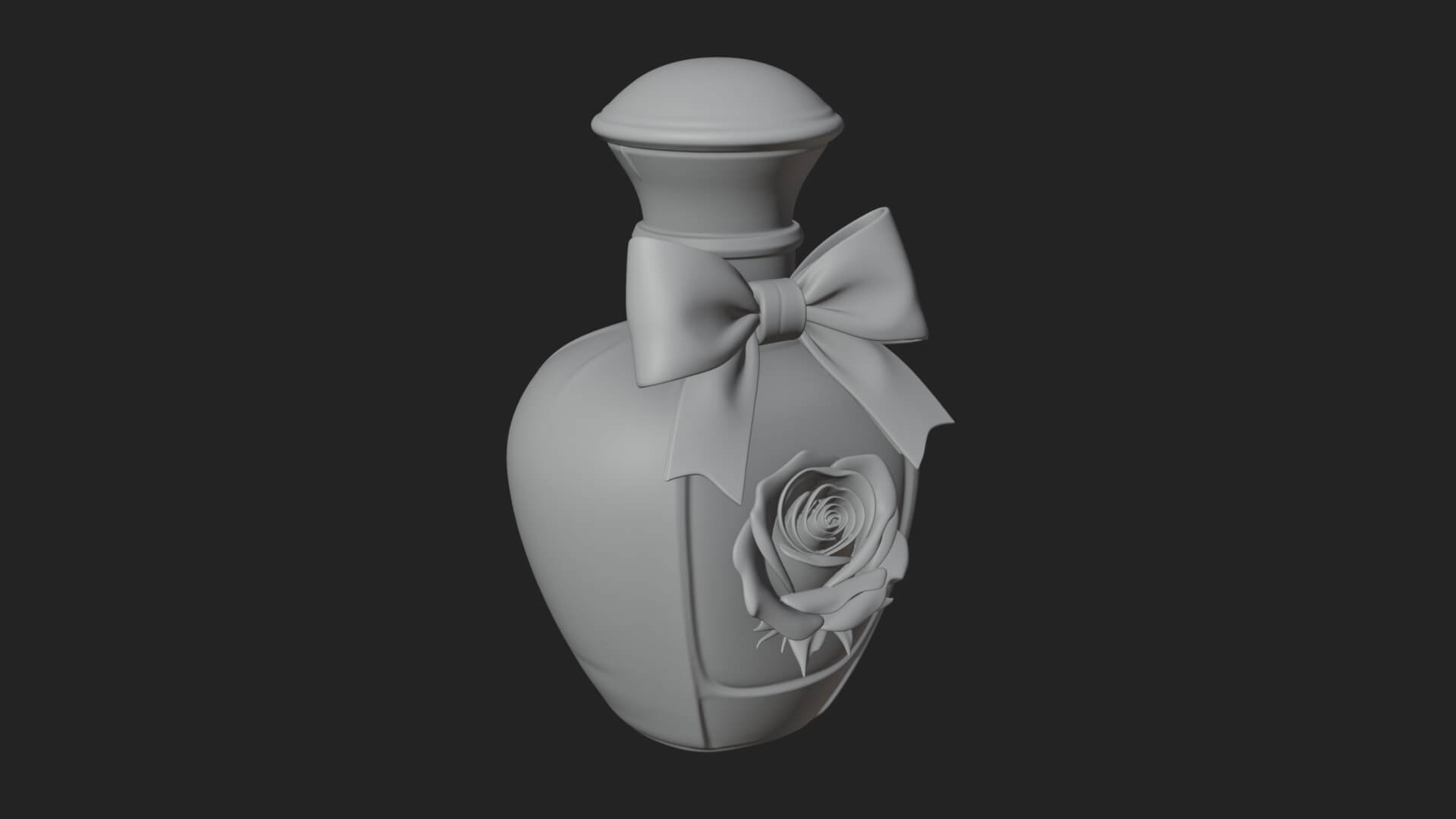 Rose Flower Scent Bottle Ornament Design 1 3D Print Model 3D Model