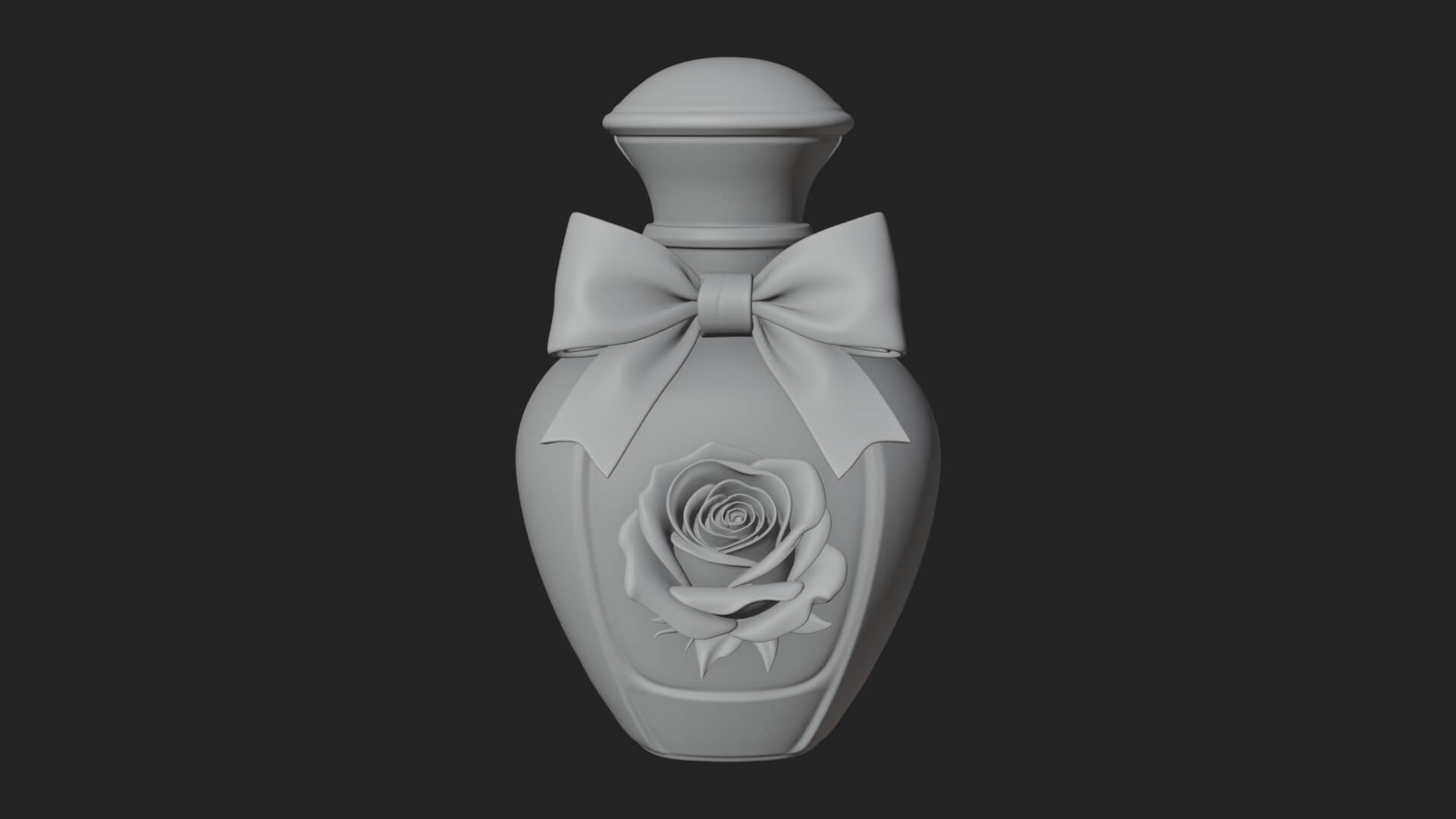 Rose Flower Scent Bottle Ornament Design 1 3D Print Model 3D Model
