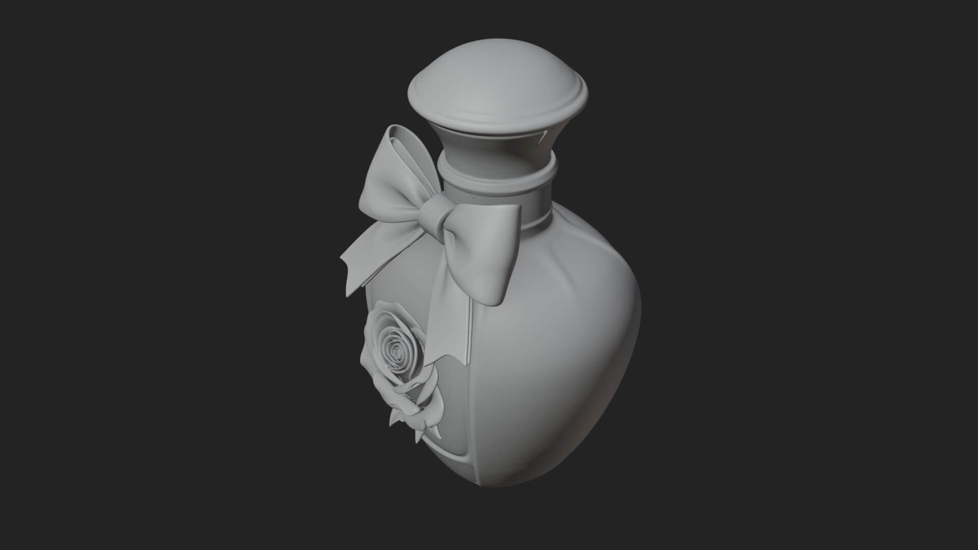 Rose Flower Scent Bottle Ornament Design 1 3D Print Model 3D Model