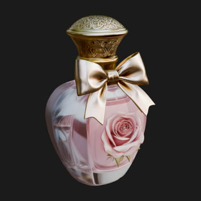 Rose Flower Scent Bottle Ornament Design 1 3D Print Model