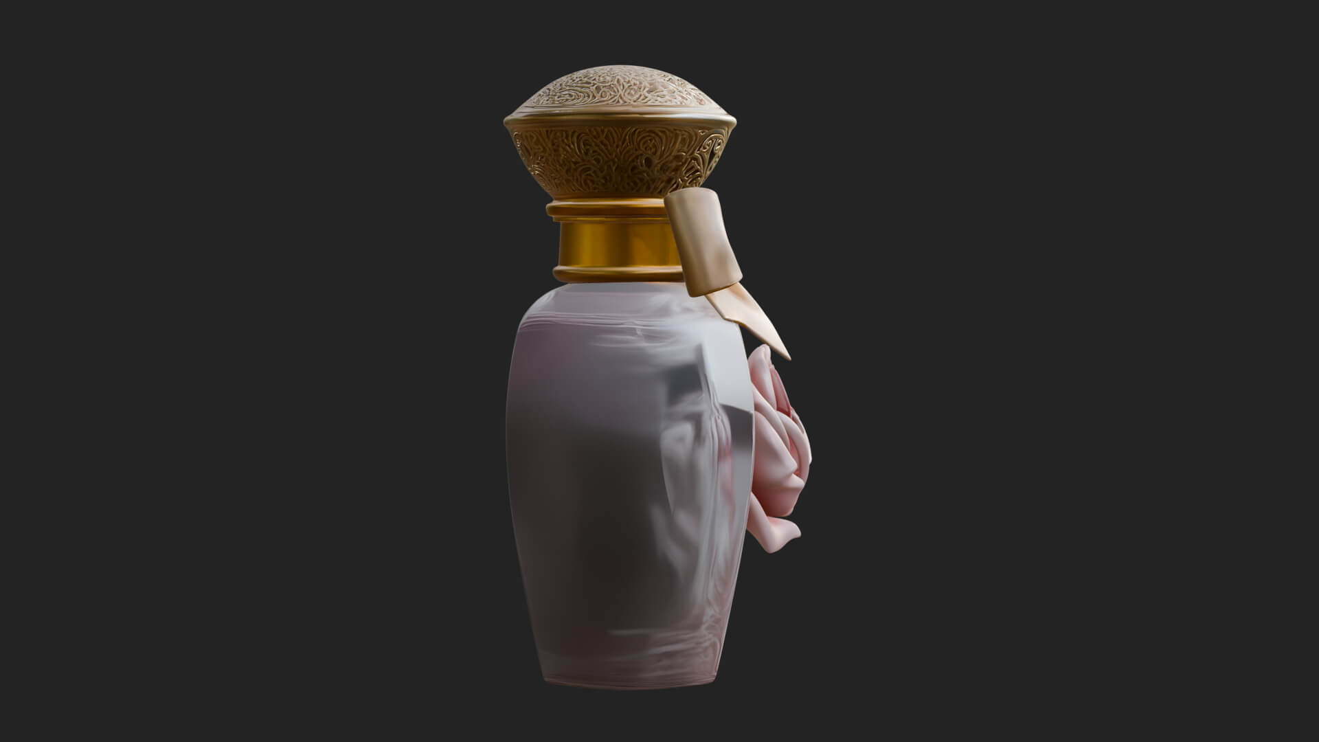 Rose Flower Scent Bottle Ornament Design 2 3D Print Model 3D Model