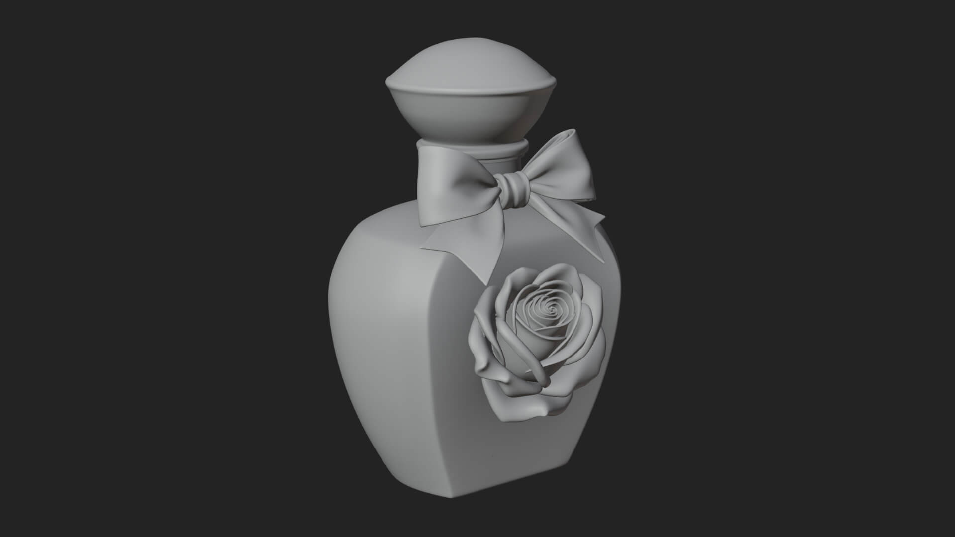Rose Flower Scent Bottle Ornament Design 2 3D Print Model 3D Model