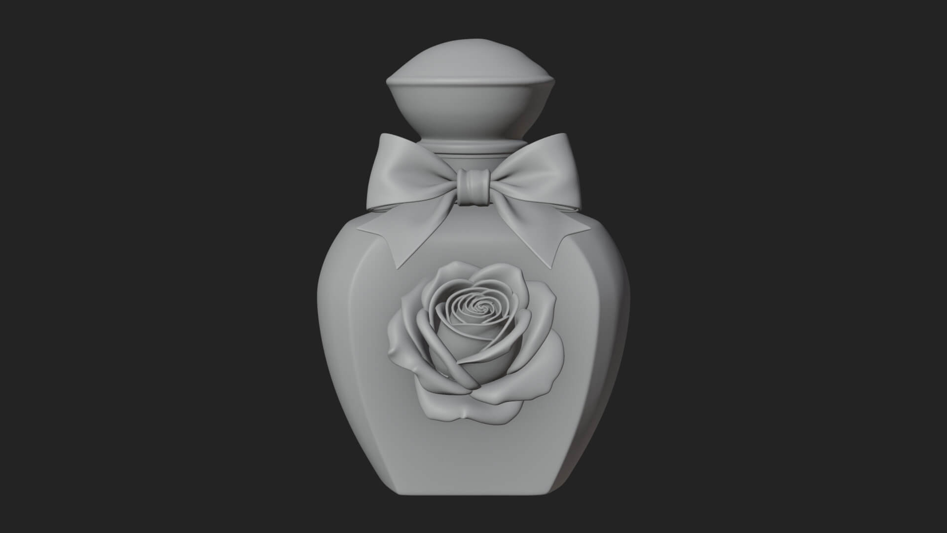 Rose Flower Scent Bottle Ornament Design 2 3D Print Model 3D Model